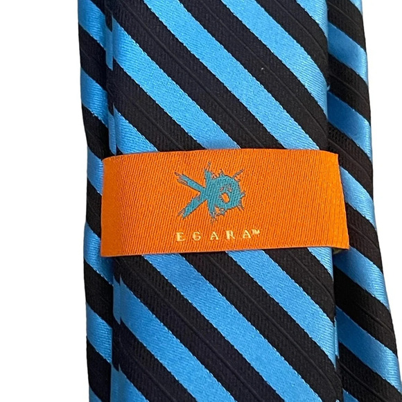 NWOT Egara Teal Striped Skinny Tie - Picture 3 of 5
